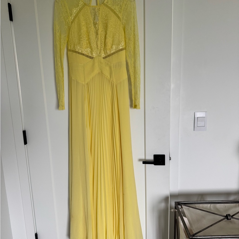 ASOS Yellow Long Sleeve Lace Dress
